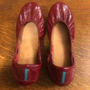 Ruby Red Patent Tieks